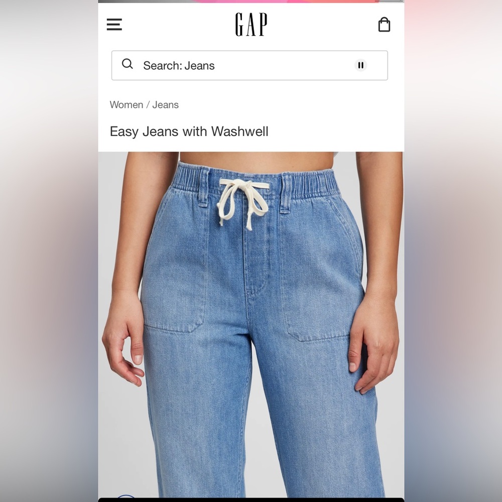 Gap Easy Jeans with Washwell, size XL, blue indigo NWT
